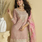 Anaita Pink Chinon Readymade Sharara Suit with Embroidery Sequence Work