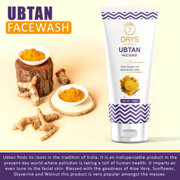 7 Days Ubtan Face Scrub with Turmeric & Walnut - Swadesiicart