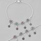VOJ Set of 2 Silver Plated Flower Shaped Meenakari Anklet - Swadesiicart