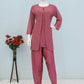 Anaita Pink Faux Georgette Readymade 2 Piece Set with Embroidery Work