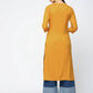 Aniyah Rayon Solid Straight Mustard Color Kurta (AN-110K) - Swadesiicart