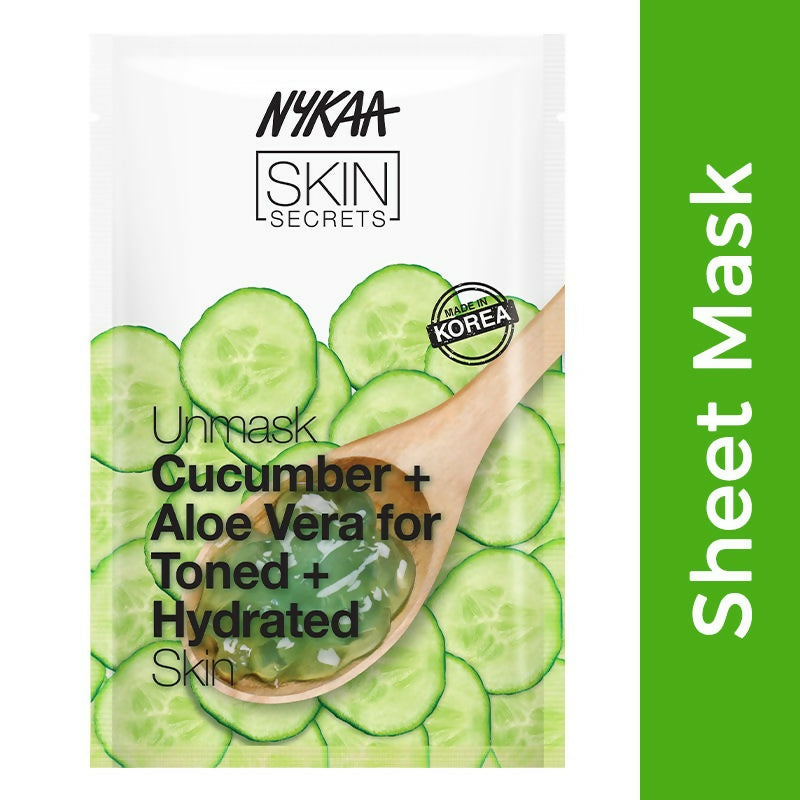 Nykaa Skin Secrets Indian Rituals Cucumber + Aloe Vera Sheet Mask For Toned & Hydrated Skin - Swadesiicart