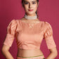 Vamsee Peach Georgette Designer Saree - Swadesiicart