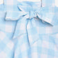 Ahalyaa Sky Blue Rayon Checked Kids Top With Skirts For Girls | Swadesiicart
