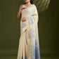 Vishnu Weaves Women's Blue Muga Cotton Thread Woven Saree with Blouse - Swadesiicart