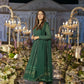 Jyoti Fashion Women's Green Faux Georgette Zari Embroidery with Sequence Anarkali Dress with Dupatta | Swadesiicart