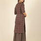 Aramya Brown Soft Cotton Geometric Print Straight Kurta Sharara Set for Women