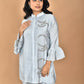 Morchari Women Hand Embroidery Co-Ords-Grey - Swadesiicart