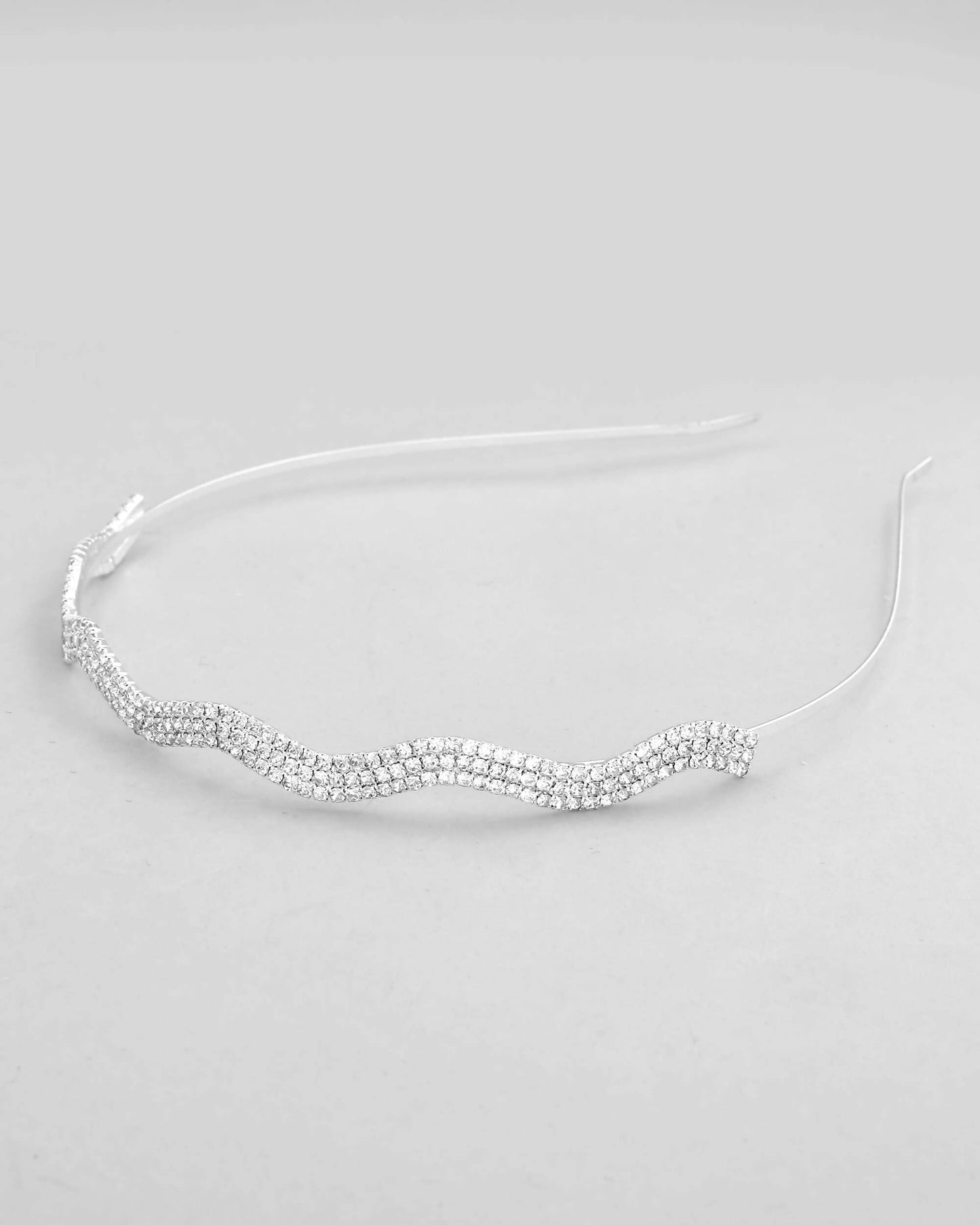 VOJ Silver Plated AD Studded Wave Shaped Hairband | Swadesiicart