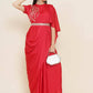 Women Republic Red Hand Embelleshed Gown With Drape | Swadesiicart