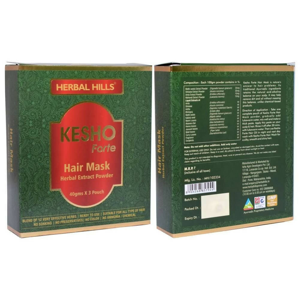 Herbal Hills Kesho Forte Hair Mask Powder - Swadesiicart
