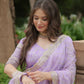 Lorenvalley Lavender Pure Viscose Jacquard with Golden Embroidered Sequins work Lehenga Choli | Swadesiicart