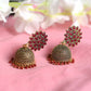 Mominos Fashion Joharkamal Kundan work Jhumka with Maroon Beads - Swadesiicart