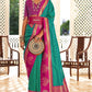 Sea Green Soft Banarasi Paithani Copper Zari Weaving Saree With Unstitched Blouse Piece - Jodha | Swadesiicart