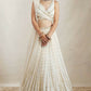 Jyoti Fashion Graceful Off White Sequence With Zari Embroidered Georgette Lehenga Choli with Dupatta | Swadesiicart