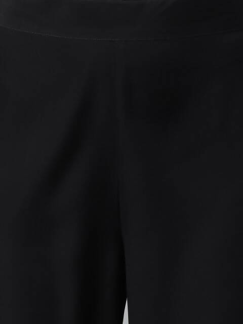 FIORRA Women's Black Poly Crepe A-Line Kurta Set - Swadesiicart
