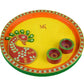 Kundan HandiKrafts Mdf Peacock Pooja Thali (Round) | Swadesiicart