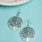NVR Women's Silver-Toned Circular Shape German Silver Oxidised Drop Earrings - Swadesiicart
