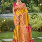 Astita Banarasi Silk Yellow Saree | Swadesiicart