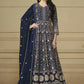 Navy Blue Embroidered Trendy Style Anarkali Suit - Emponline | Swadesiicart