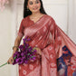 Shree Shyam Fashion Linen Cotton Rust Saree