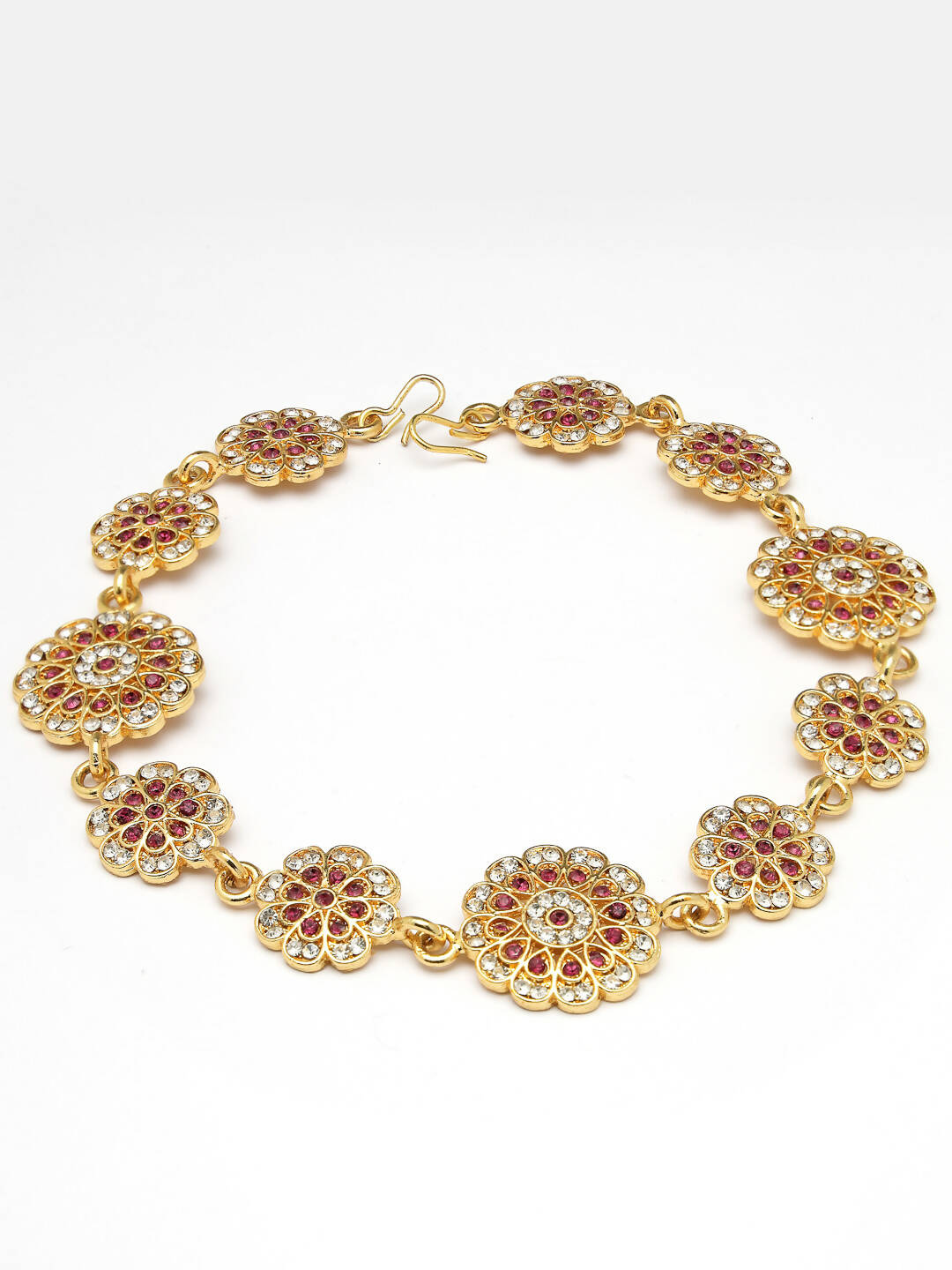NVR Women's Gold-Polished Traditional Meenakari Stones Trending Matha Patti | Swadesiicart