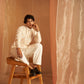 Yellow Viscose Chikankari Embroidery Work Men's Kurta Set - Mahotsav | Swadesiicart