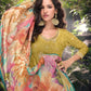 Anaita Mustard Embroidered Shimmer Stitched Plazo suit