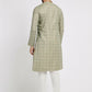 Ethnic India Blue Men's Kurta Floral Polyester | Swadesiicart