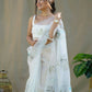 Vamsee Grey Organza Saree - Swadesiicart