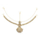 Women's Gold-Polished Kundan Mathapatti Head Jewellery - Ruby Raang | Swadesiicart