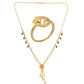 AanyaCentric Gold-Polished Mangalsutra & Ring Set