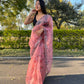 Vamsee Peach Organza Saree - Swadesiicart