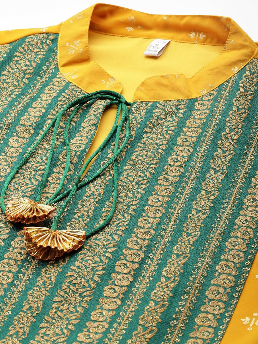 Ahalyaa Women's Traditional Wear Co-ods - Mustard - Swadesiicart