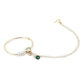 Gold-Polished White Green Kundan-Studded Pearl Beaded Nosepin - Ruby Raang | Swadesiicart