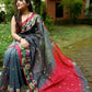 Exclusive Collection Grey Beautiful Handloom Silk Cotton Saree - Swadesiicart