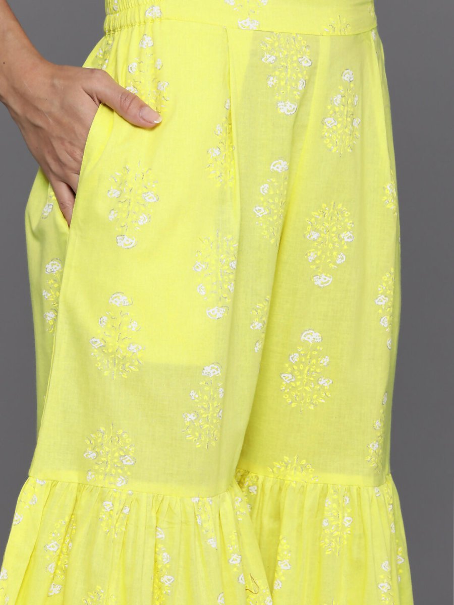 Ahalyaa Women's Traditional wear Kurta Set - Yellow | Swadesiicart