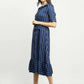 Rudra Bazaar Blue A-Line Striped Kurta | Swadesiicart