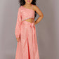 Lil Drama Fusion Fair Girls Peach Crop Top With Palazzo Co-Ordinate Set - Swadesiicart