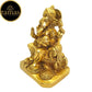 Tamas Brass Ganesh Lakshmi Statue | Golden Finish | Diwali Decor - Swadesiicart