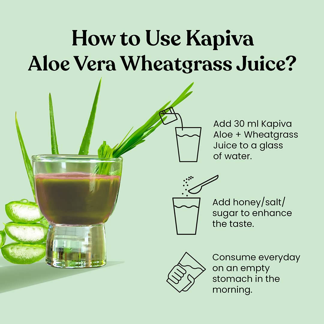 Kapiva Ayurveda Aloe Vera + Wheatgrass Juice | Swadesiicart