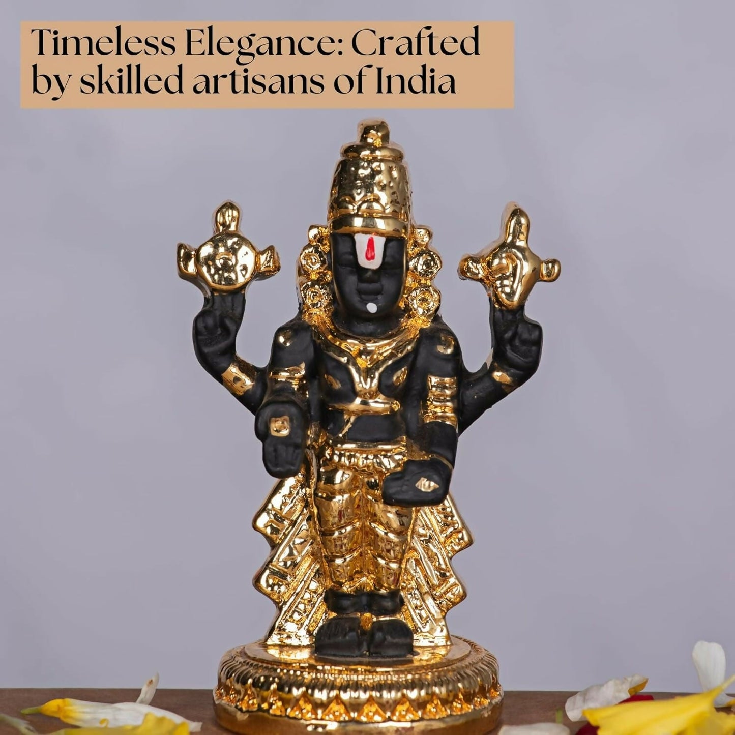 House Of Wemy Gold-Polished Premium Balaji Statue - Swadesiicart
