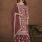 Faux Georgette Taupe Mauve Embroidered Festive Salwar Suit - Emponline | Swadesiicart