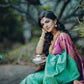 DEIANA'S Beautiful Designer Golden zari Soft Lichi Silk Saree - Sky - Swadesiicart