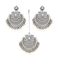 Diamond Earrings with Matching Maang Tikka- Ruby Raang | Swadesiicart
