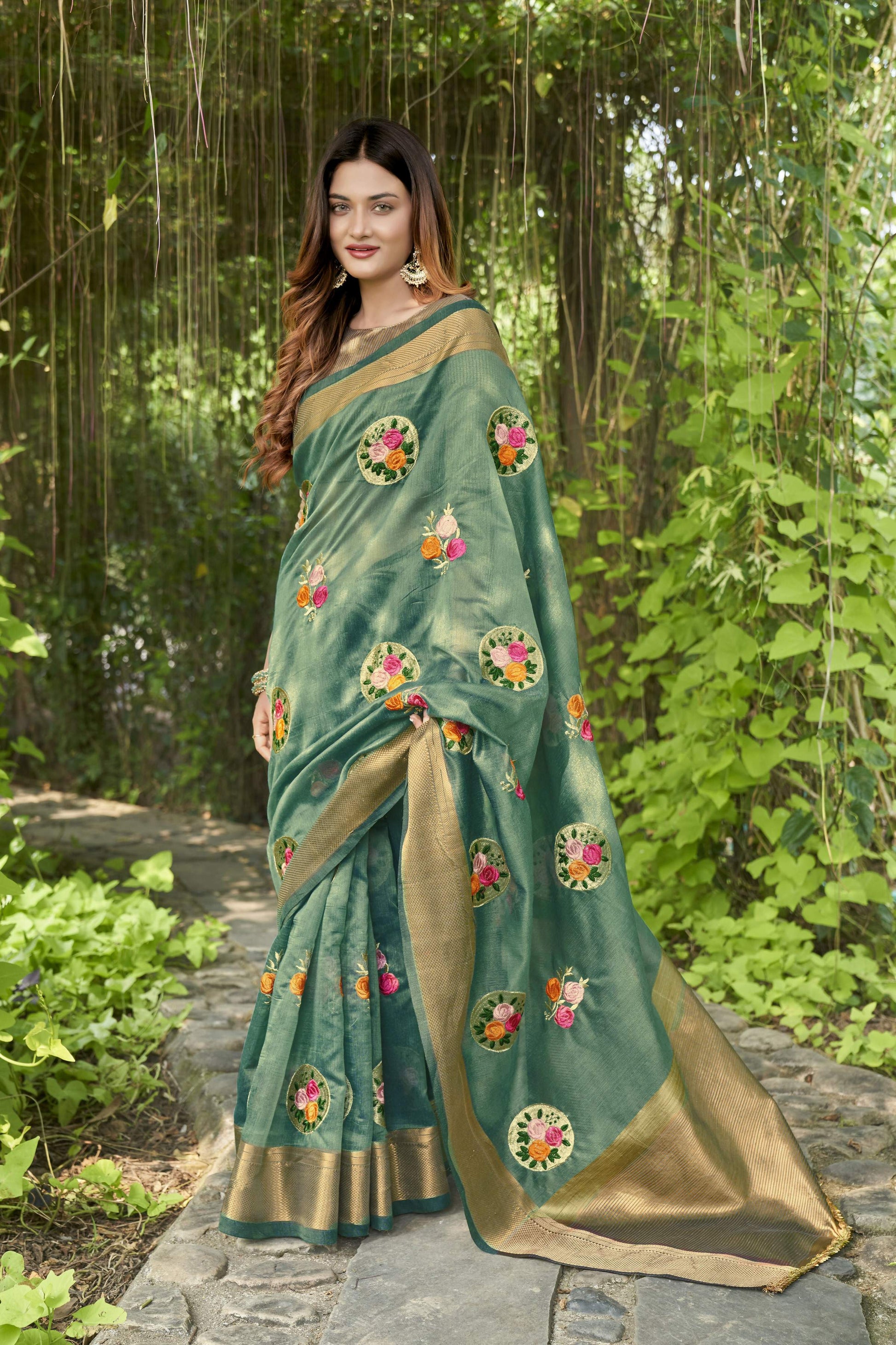 Vamsee Nikita Rama Cotton Saree - Swadesiicart