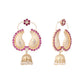 Nuyug 22K Gold Plated Pink Paisley Bloom Earrings | Swadesiicart