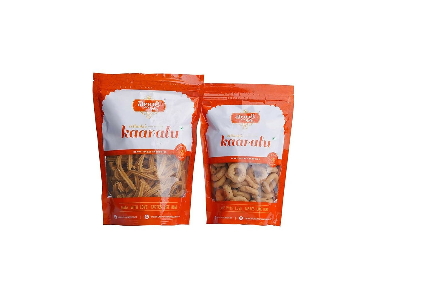 Vellanki Foods Andhra Snacks Combo - Muruku (500 gm), Chegodi (500 gm) - Swadesiicart