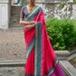 Vishnu Weaves Women's Pink Banarasi Silk Woven Saree with Blouse - Swadesiicart