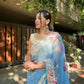 Vamsee Subh Laxmi Sky Georgette Saree - Swadesiicart